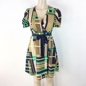 Webster for Target fit flare dress blue green Size XS